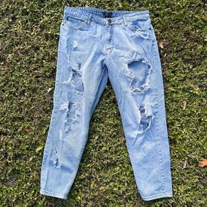 Forever 21 Boyfriend Distressed Holely Jeans